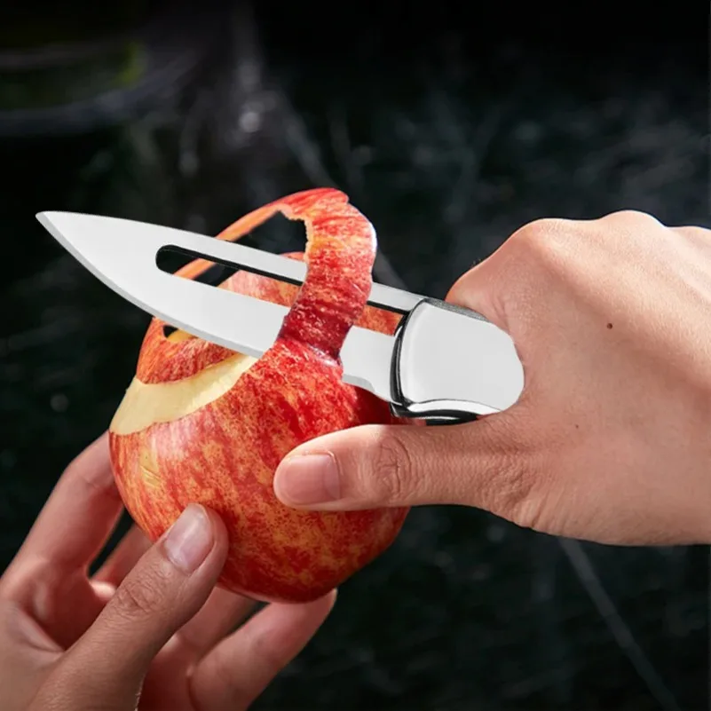 Klappmesser für Grill, Fleisch, Obst und Fisch - Küchenmesser mit Edelstahlgriff - Kochmesser zum Schneiden und Allzweckgebrauch – Detail 15