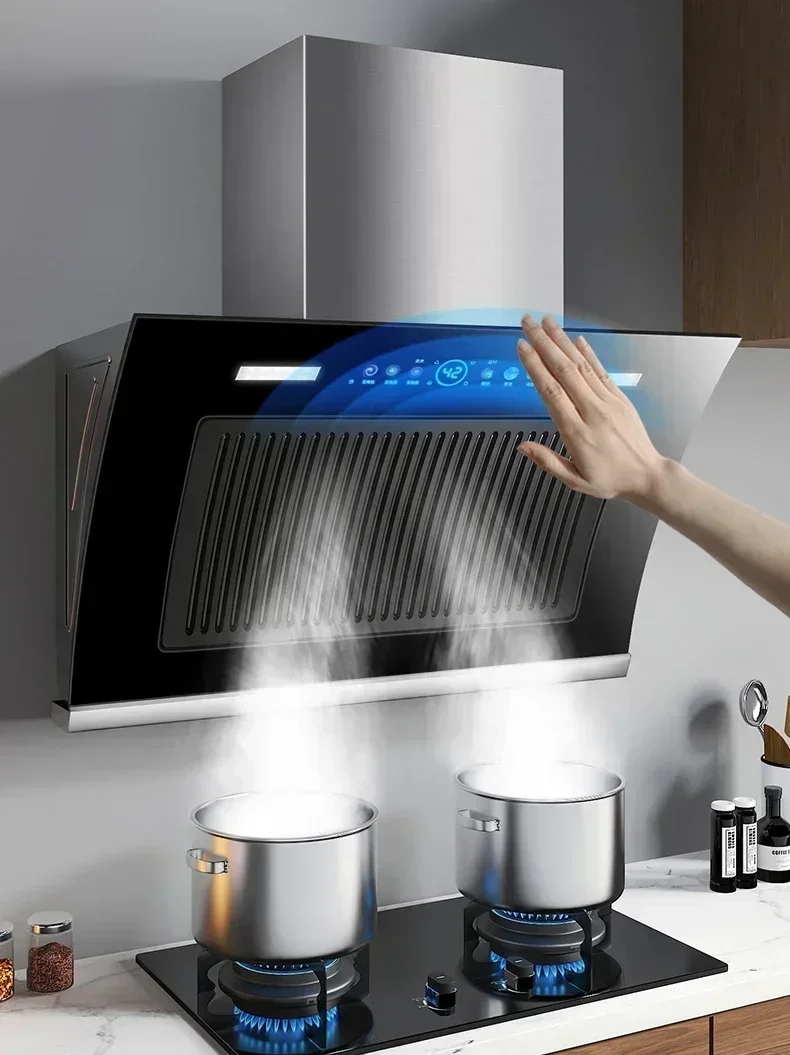 Dual-Motor Range Hood Household Rental Room Kitchen Drainage Kitchen Ventilator Large Suction Exhaust Hood