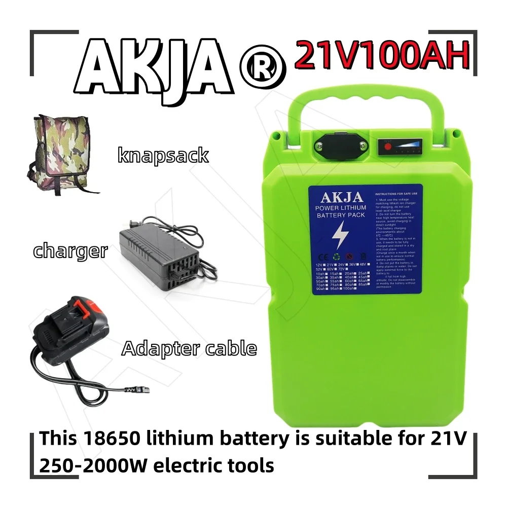 Air fast transportation 21V100ah Battery Replacement Cordless Brushless Wrench/Screwdriver/Circular Saw/Wire Saw Lithium Battery