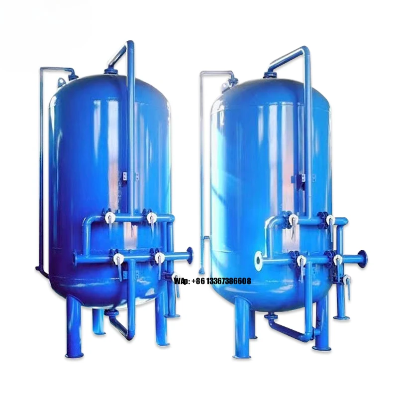 Industrial Quartz Sand Multimedia Filter 1400mm Diameter Carbon Steel Material Motor Pump Water Treatment