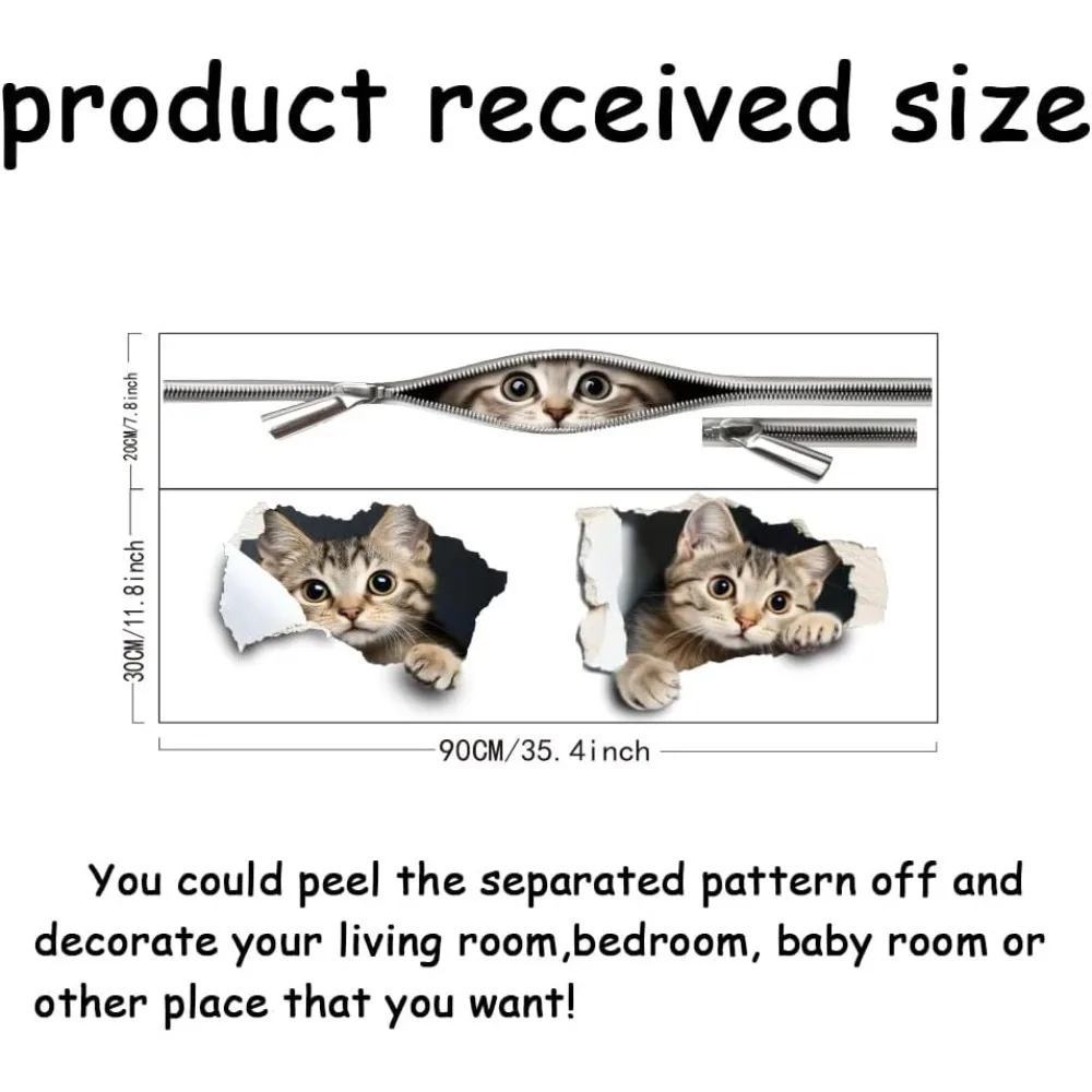 Translucent PVC Self Adhesive Wall Stickers Waterproof Building Decals for Home Living Room Bedroom Wall Decoration Cat Shape