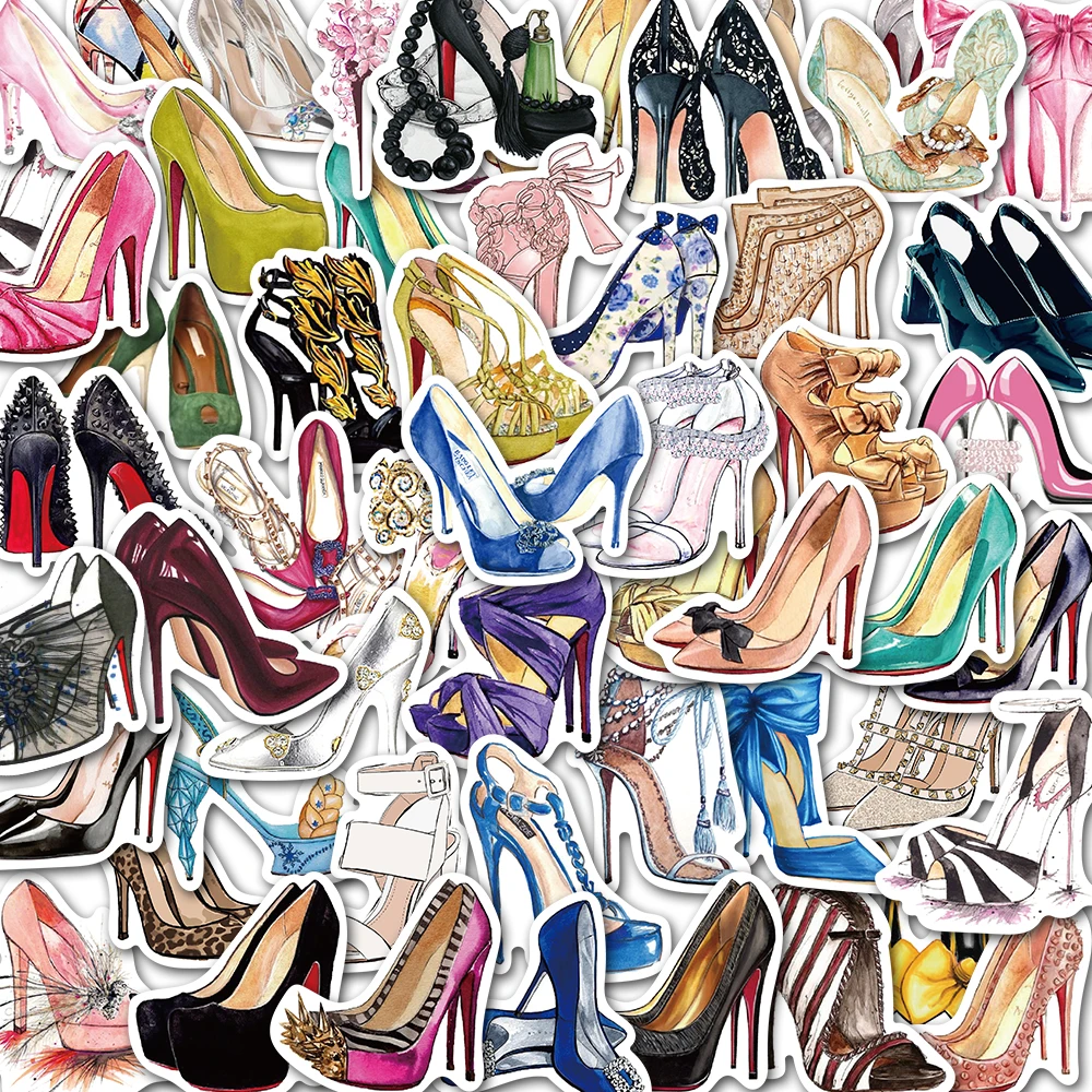 

50PCS High-Heeled Shoes Women Stickers Vintage For DIY Kids Notebook Luggage Motorcycle Laptop Refrigerator Decals Graffiti