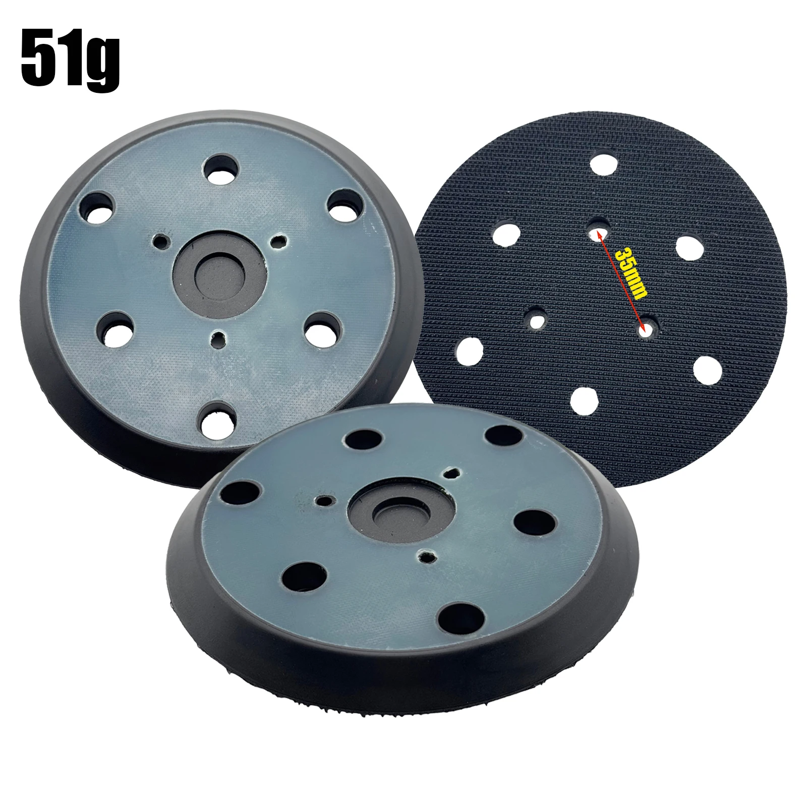 5-дюймовая шлифовальная подушечка на липучке, 6 отверстий, опорная пластина для произвольных орбитальных шлифовальных машин, деревообработки