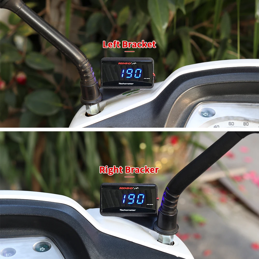 KOSO RPM Mini Meter Motorcycle LCD Digital Display Engine Tach Meter Universal Tachometer Gauge For Yamaha Suzuki Kawasaki BMW ﻿