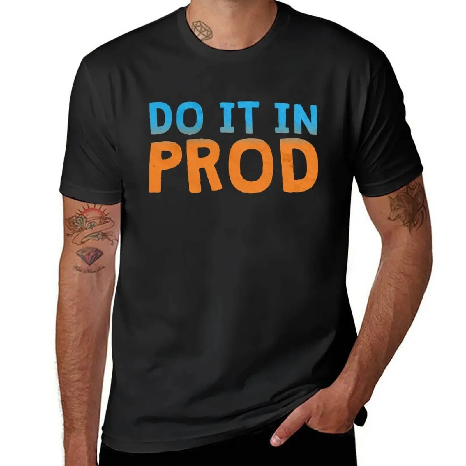 Do It In Prod Programmer QA Humor T-Shirt summer clothes funny meme t-shirts men t shirts