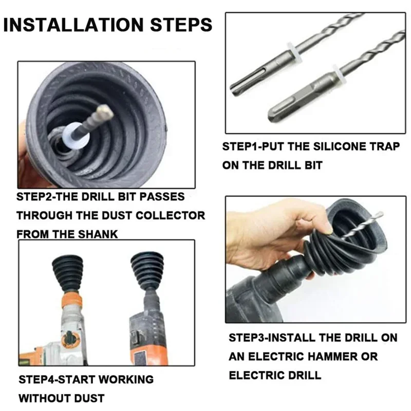 الحفر الكهربائية غطاء غبار المطاط تأثير المطرقة الحفر مجمع الغبار جهاز الغبار جمع الرماد السلطانية أداة السلطة الملحقات