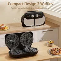 Double Waffle Maker 6 Inch, 1400W Belgian Waffle Maker for Breakfast and Snacks 6