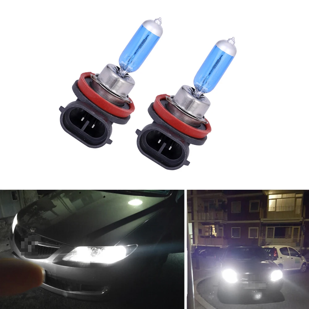 2pcs H8 55W Halogen Bulb Fog Lamp High Power 12V Super Bright White Car Headlight Lamp Car Lamp Auto Parts 6000K