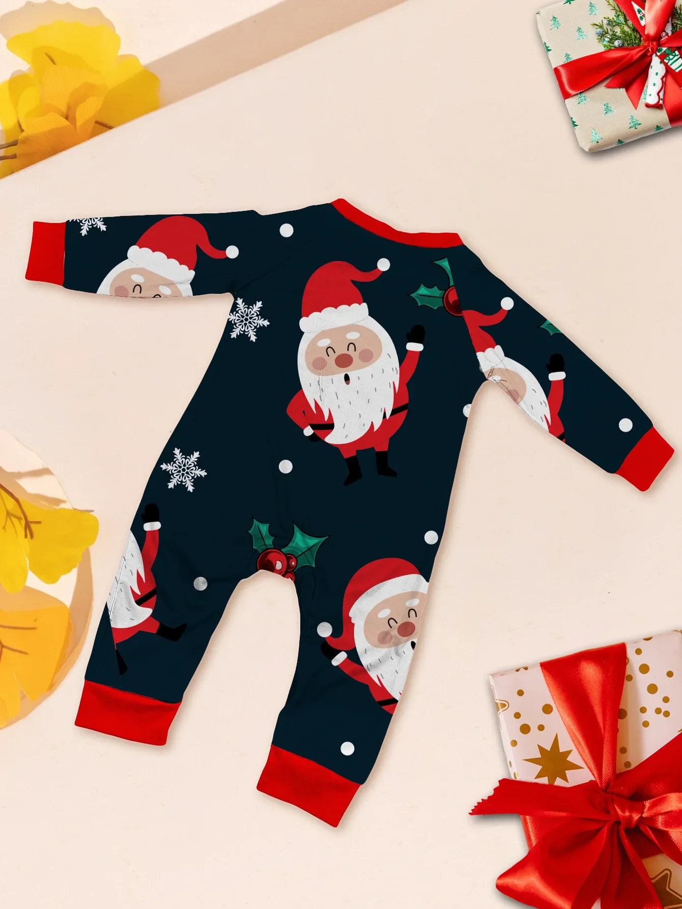 Family Look Santa Claus Print Pajamas Set Adult Kids Christmas Matching Outfits Baby Boys Girls Home Clothes Soft Cute Pyjamas