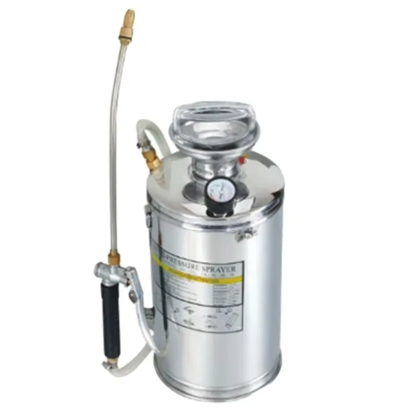 High-Pressure Stainless Steel Backpack Sprayer with Nozzle/Hose Convenient Garden Chemical Application Metal Wheeled Pump