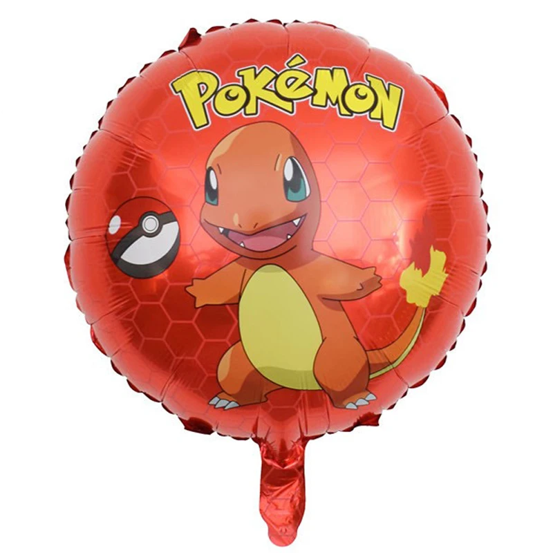 Anime Pokemon Cartoon Birthday Party Decoration Foil Globlos Latex Mix Charmander Balloons Set Party Surprise Number Years Decor