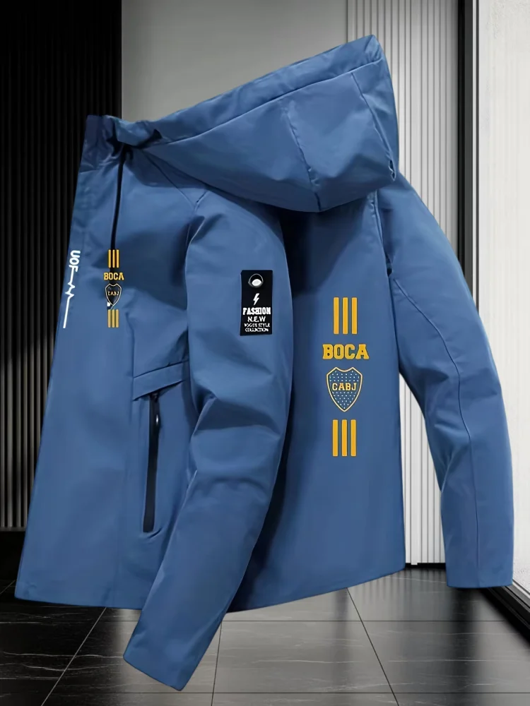 2026 brand spring and autumn new classic printed design outerwear men hot selling fashionable casual sports zipper hooded jacket