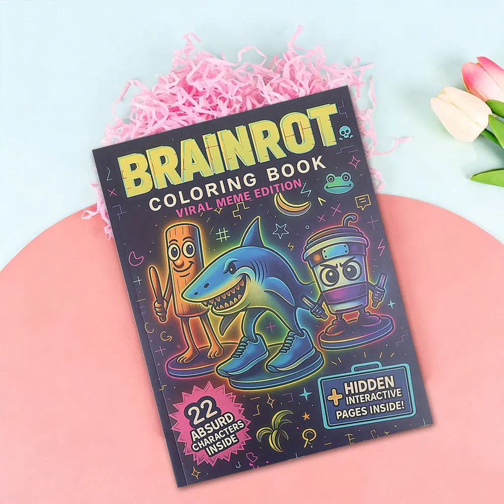 Brainrot Coloring Book Italian Animal Meme Graffiti Mandala Pages Funny Challenges For Kids Teens Relaxation Birthday Family Gif