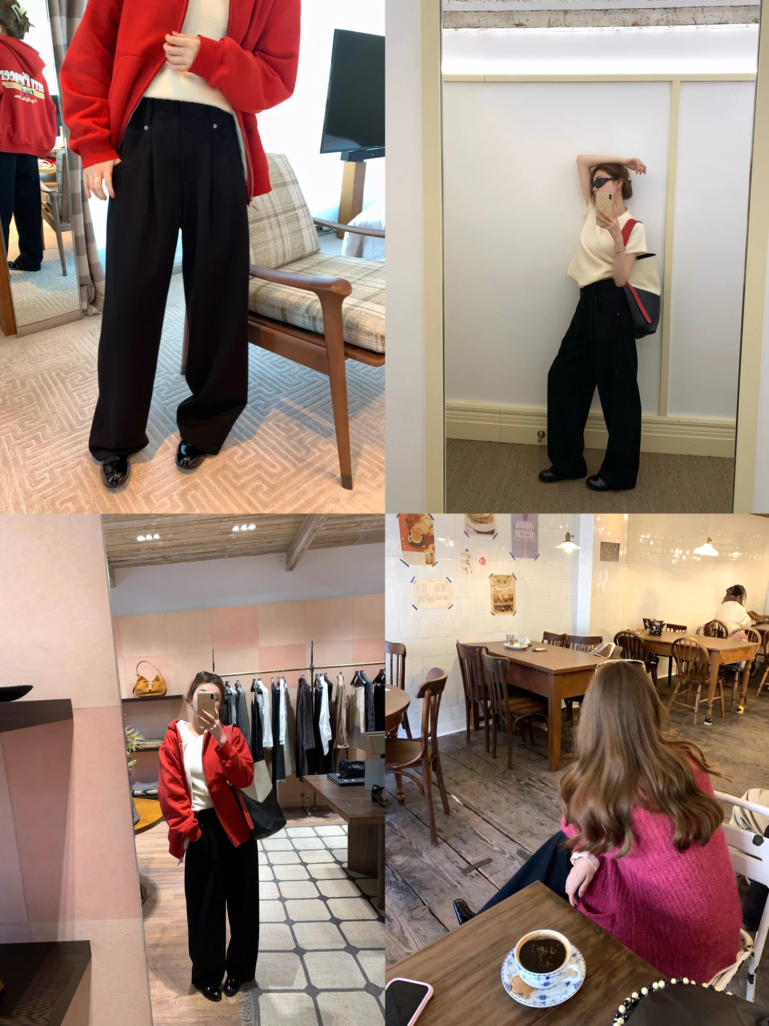 

Realzz Official Faion Ambition Row Sle Elastic Waist Straight Leg Long Pants Ladies Commute Sle No Stretch l Waist