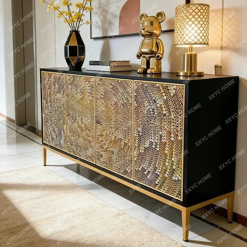 XXLight luxury home entrance cabinet, living room home storage cabinet, glass decorative cabinet
