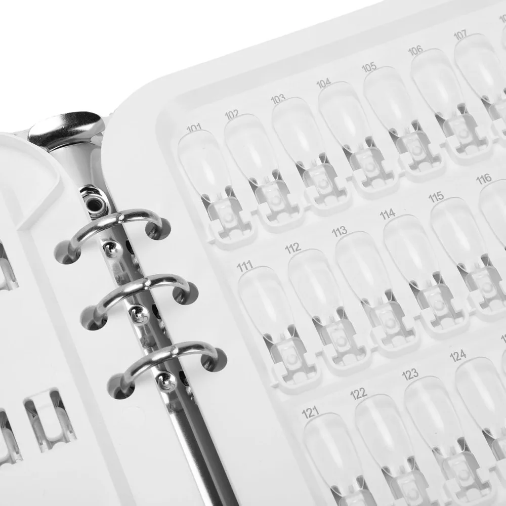150pcs Transparent Nail Color Display Book Stainless Steel Plastic Nail Polish Card Holder Non Magnetic System Lightweight