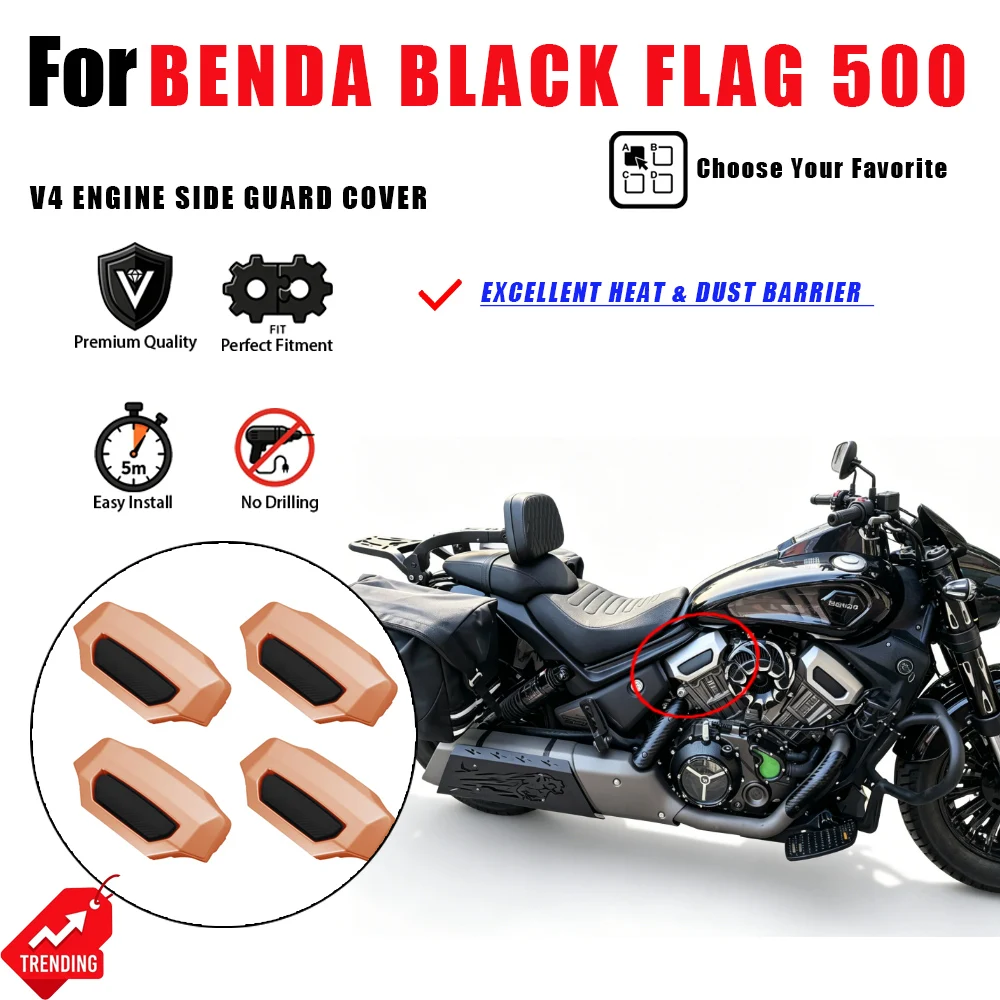 Protector Lateral del Motor para Motocicleta Benda Black Flag 500, Cubierta Protectora Contra el Calor, Accesorios para Moto, Piezas de Carcasa del Motor
