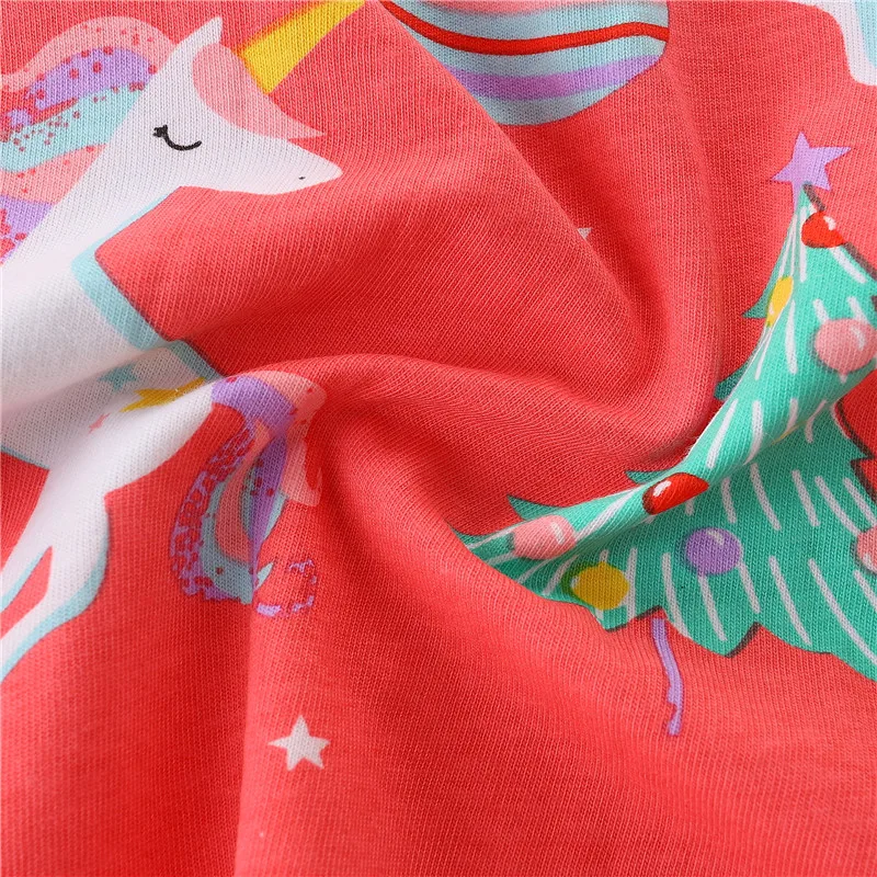 2-7T عيد الميلاد الأميرة الفتيات فساتين طويلة الأكمام الخريف الربيع القطن ملابس الطفل الأشجار الهدايا طفل زي #6