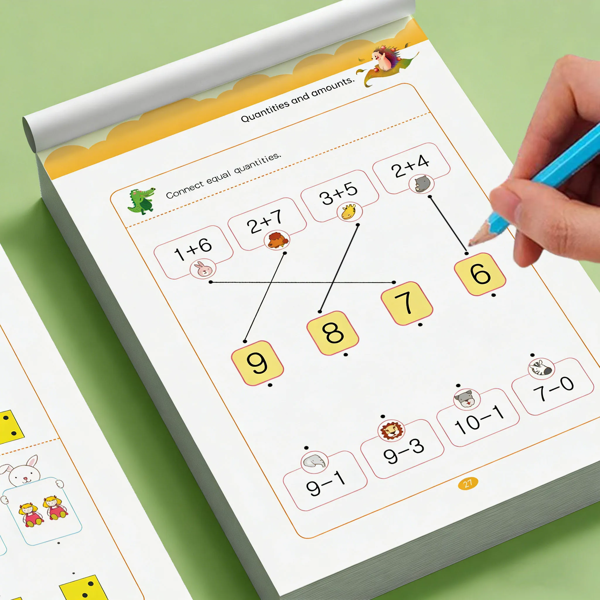 Quantities & Amounts Math Workbook,32 Pages Kids Number Counting Practice Book,Preschool Quantity Recognition Activity Book