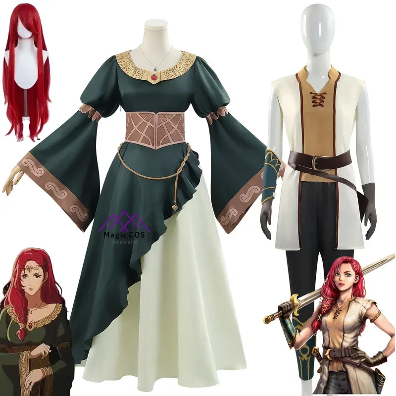 

Movie Hera Cosplay Costume Green Dress Headwear Wig Suit Outfits Halloween Anime Carnival Party Fantasia Adult Clothes Dress