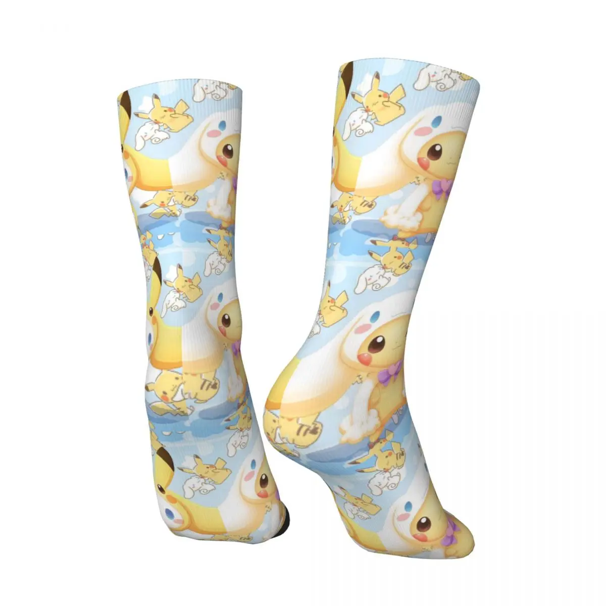 Crazy compression Cute Cinnamoroll Sock for Men Harajuku Sanrio Cinnamoroll Quality Pattern Crew Sock Casual