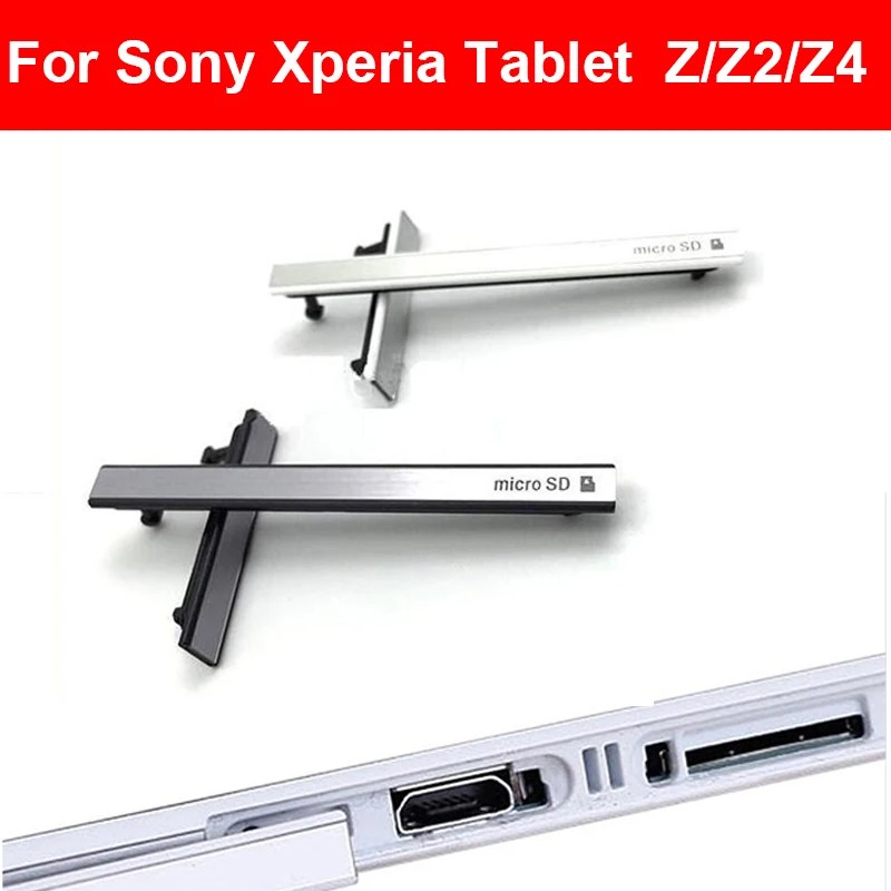 

USB Charging Port Dust Plug+ & Sim cards Jack Port Slot cover For Sony Xperia Z Z2 Z4 Tablet Dust Waterproof Dock Parts