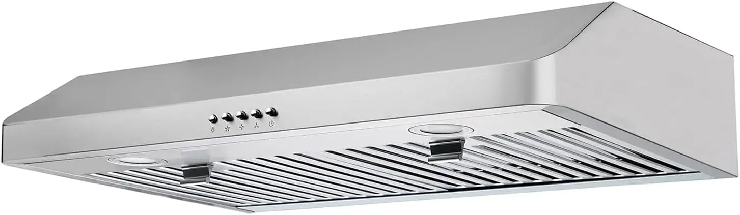 

30-дюймовый вытяжной колпак под шкафом с каналами 450 куб. футов в минуту (набор не входит в комплект), 3-скоростной вытяжной вентилятор из нержавеющей стали T