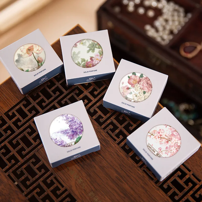 15g Solid Perfume Balm Natural Plant Extract Floral Scent for Men Women Long Lasting Portable Light Fragrance Fresh Aroma Balm