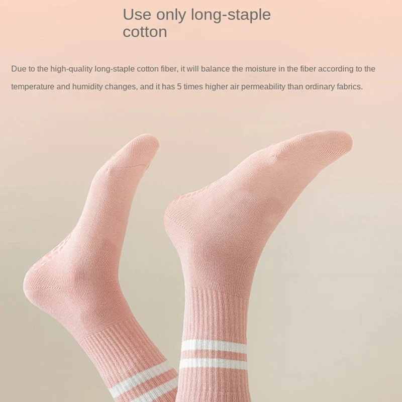 Women Anti Slip Pilates Socks with Silicone Grips Non Skid Yoga Socks for Barre Ballet Dance Studio Workout Fitness Training image 5