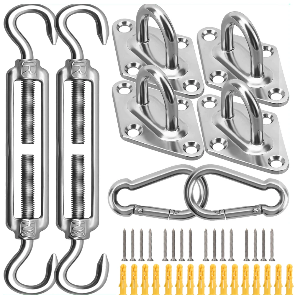 Sonnensegel-Befestigungsset M6 Hochleistungs-Sonnensegel-Hardware-Kit 304 Edelstahl Markisen-Befestigungsset