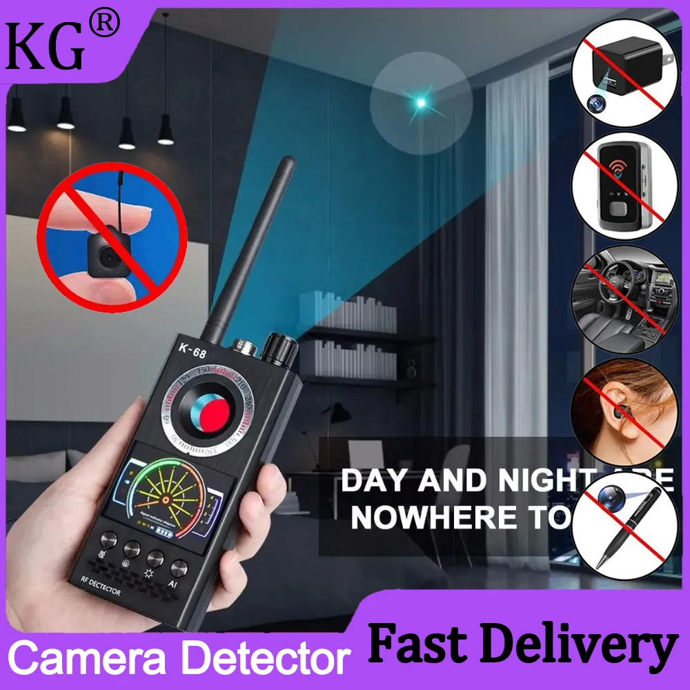 Detector Cameras K68 Anti-Spy RF Signal Finder GSM Bug GPS Tracker Wireless Hotels Hidden Spy Camera Detect spy gadgets Detector