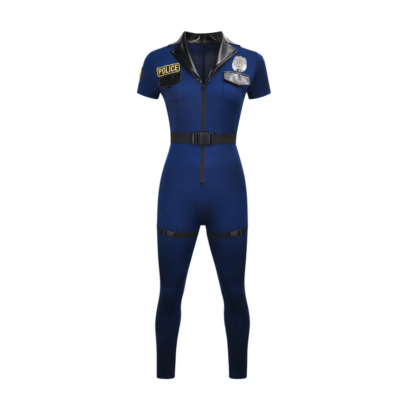 Women Sexy Police Officer Cosplay Costume Women Seduction Jumpsuit Police Dress Carnival Halloween Adult Woman Police Uniform