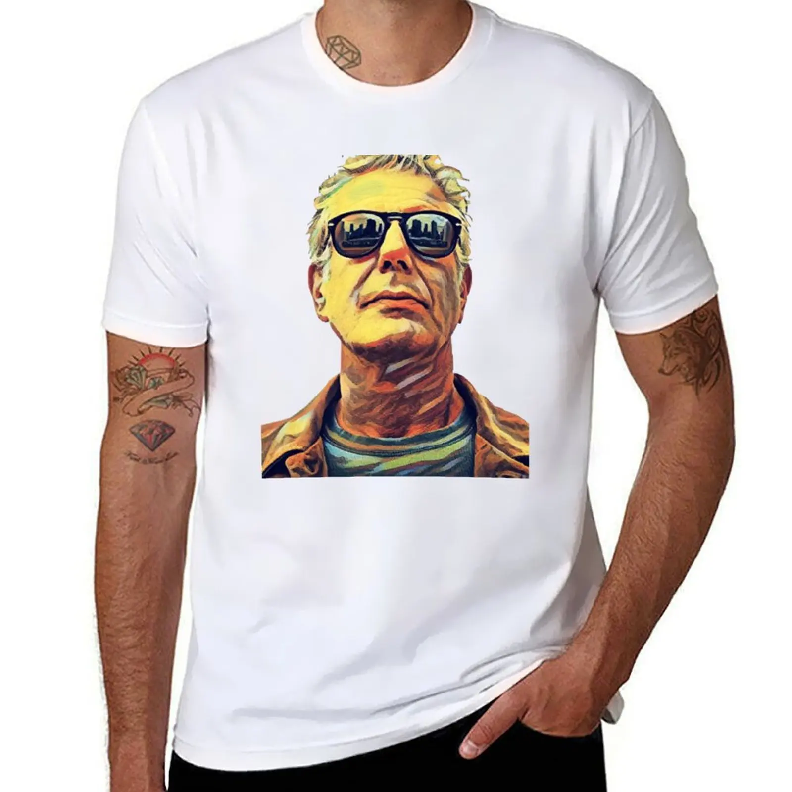 

Anthony Bourdain Painting Style T-Shirt anime tshirt t shirts for man graphic funny T-Shirt