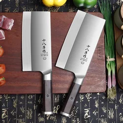 SHIBAZI ZUO Professional Chinese Stainless Steel Knife Chef'S Kitchen Knife Tool Wooden Cleaver Knife Sharp Slicing Knife