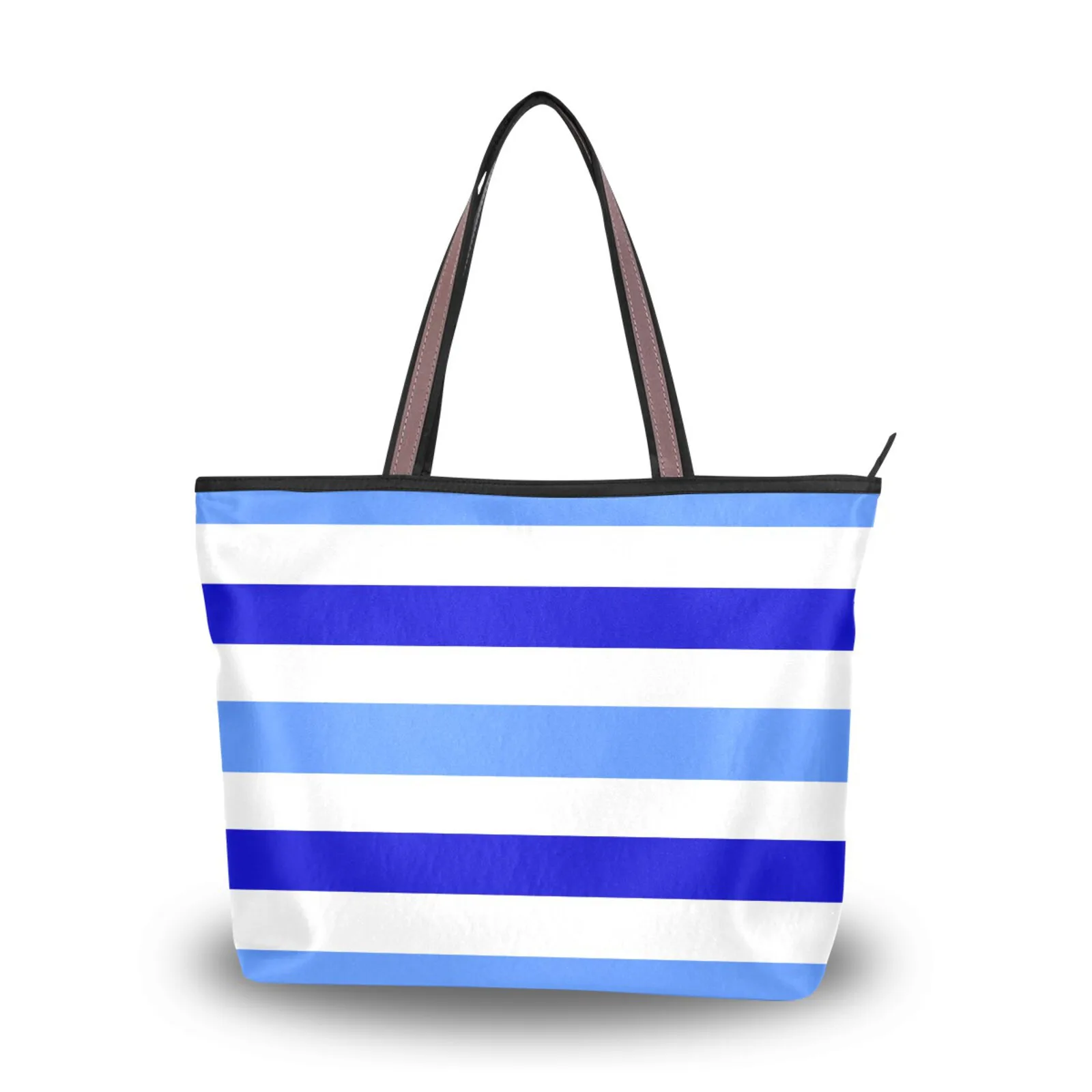 ALAZA Women's Shoulder Bag Blue Stripe Fashion Female Handbags Large Capacity Beach Bag For Ladies Tote Bags Bolsa Feminina