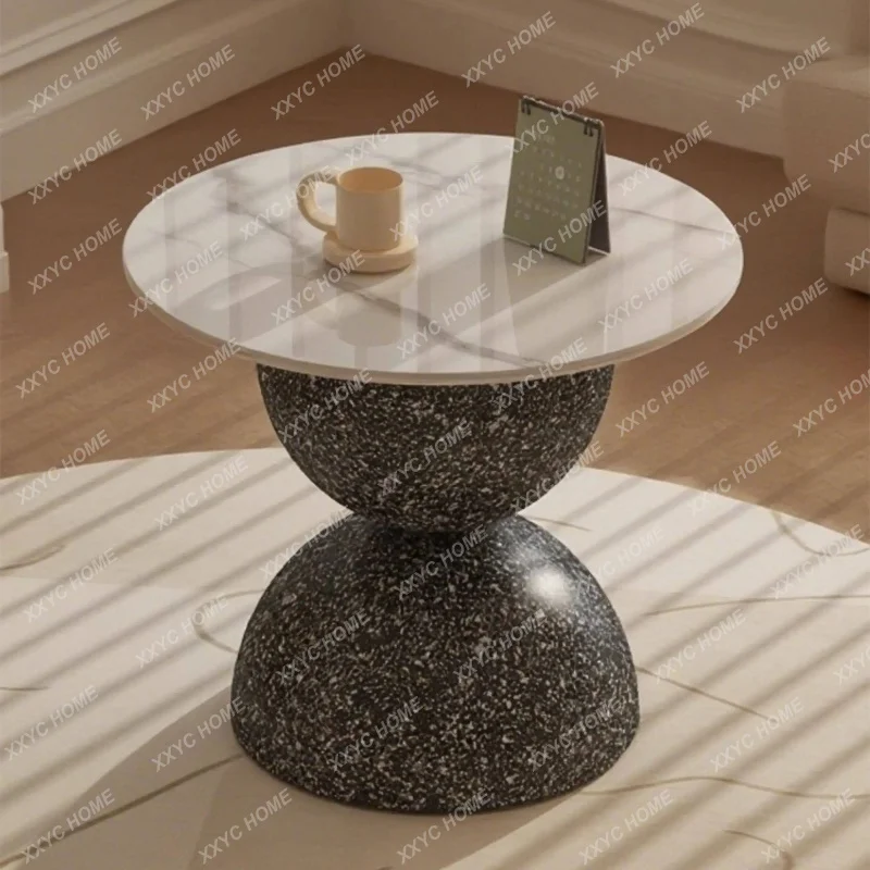 

light luxury high-end round small coffee table living room household small apartment side tableTJ