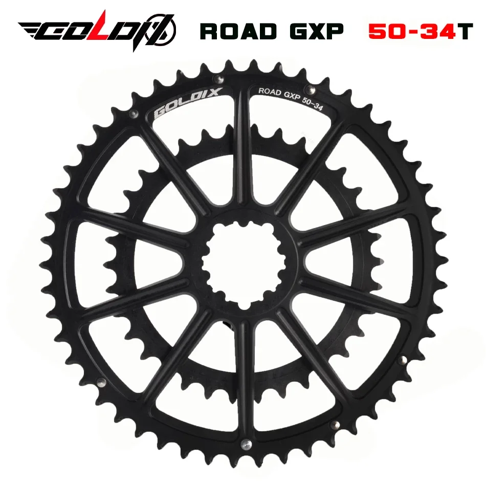 GOLDIX Bicycle Chainring ForGXPS Double Disc for MTB 38-28/36-26T Road Bike 50-34/52-36/53-39T forSHIMANOSRAM X1 X0 X9 Crankset