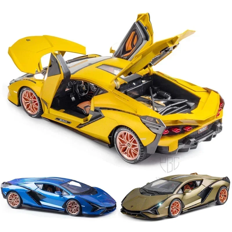 1/18 Lamborghini SIAN FKP37 Car Model Alloy Diecast Boys Toy Supercar High simulation 4 Door Opened Collections Kids Toy