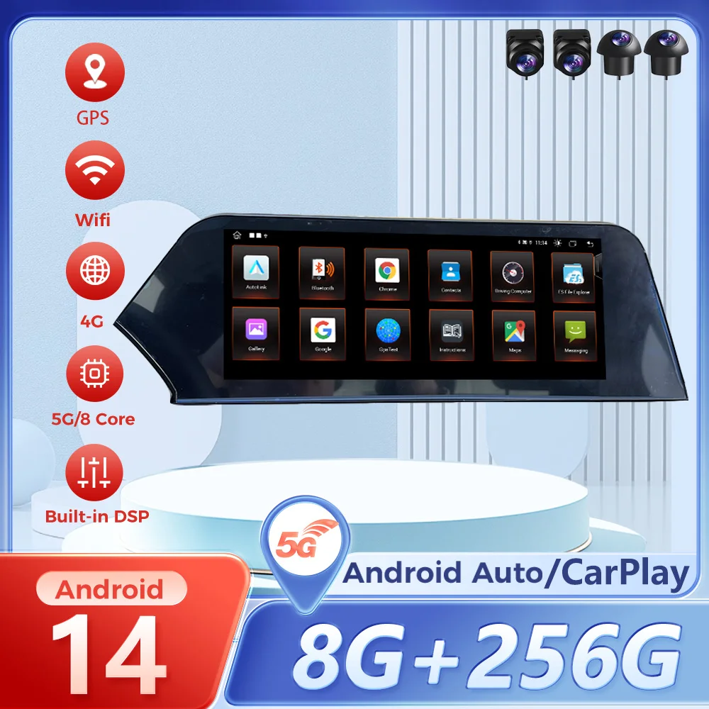 10.25 Inch Android 14 Car Dvd Player Touch Screen Radio Gps Navigation For Bmw 3 Series GT 4-series F30 2013-2019 Head Unit
