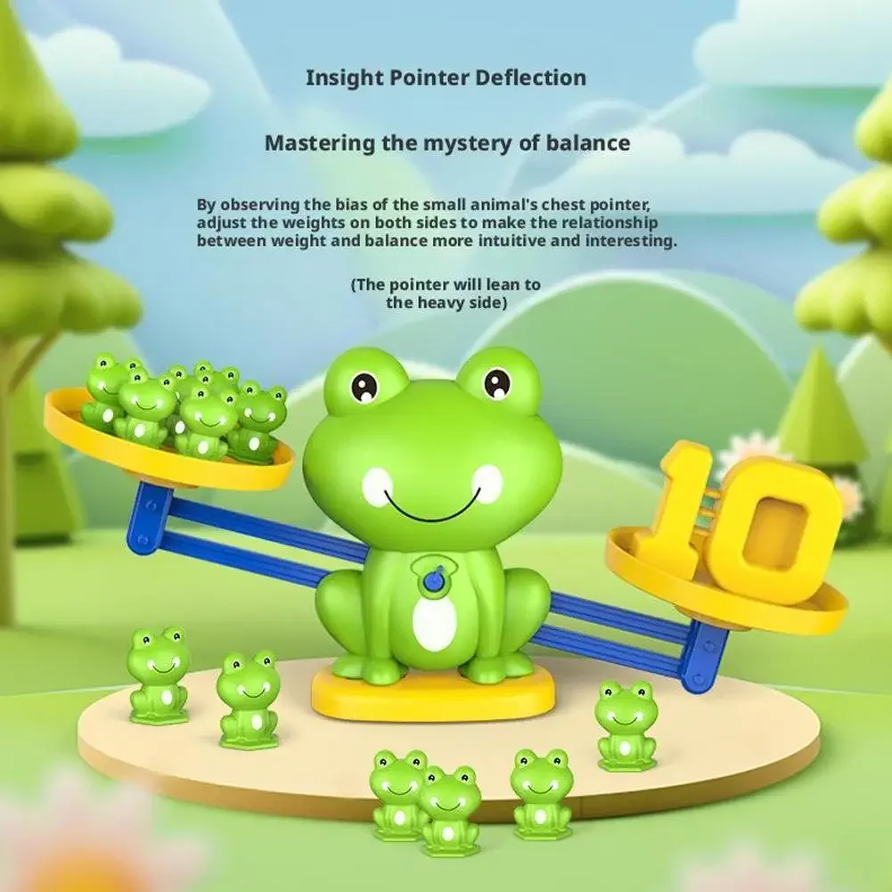 1 Stück Frosch-Balancierspielzeug, Montessori-Zähl- und Mathematikspiel für Kinder, Frühe Bildung zum Lernen von Zahlen, Geburtstagsgeschenk, Technologie – Detail 17