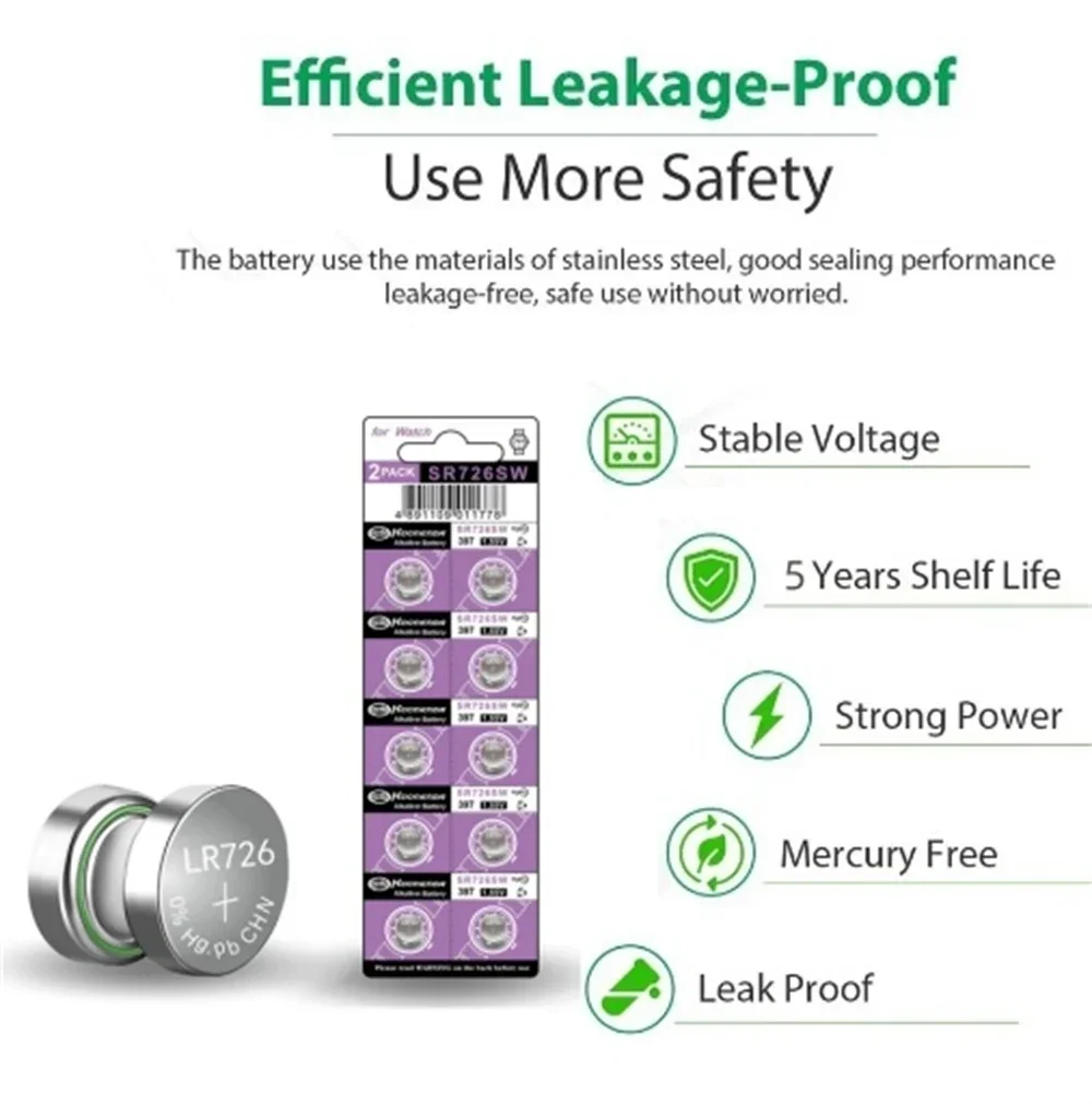 

AG2 Alkaline Button Battery 1.55V LR726 397 396A SR726 SR726SW LR59 SR59 396 Button Battery for Watch Toys Remote Cell