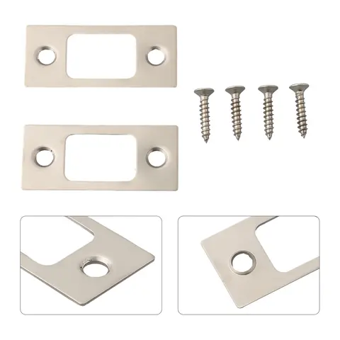 마음의 평화 2pcs 잠금 Deadbolt 스트라이크 플레이트 신뢰할 수있는 보안을위한 스테인레스 스틸 도어 백 플레이트