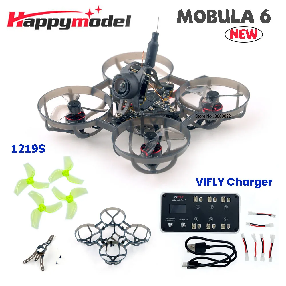 

HappyModel Mobula6 2024 1S 65mm Ultra Light Micro FPV Whoop Drone w/ ELRS 2.4GHz SuperX ELRS 800TVL 400mW 0702 KV28000 Upgrade