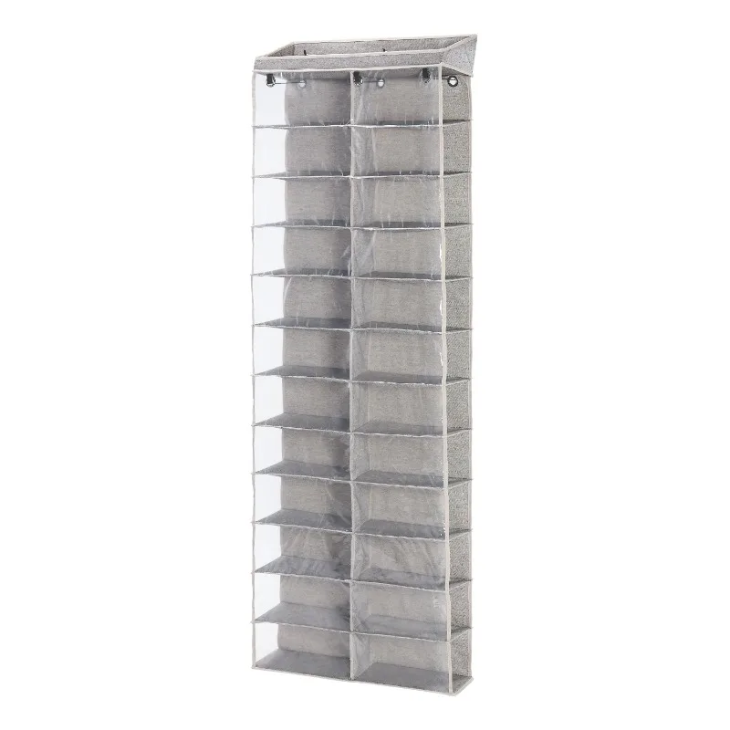 

24-Shelf Polyester Cotton over the Door Closet Shoe Organizer