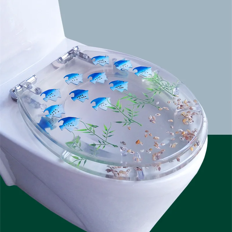 JIABINFU Toilet Seat Cover For Household General Toilet Plate Thick Resin Transparent Toilet Cover V U O-Style wc inodoro