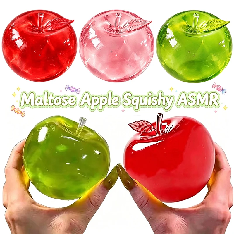 Squishy Maltose Apple Fidget Toys Soft Slow Rebound Anxiety Relief Squeeze Stress Ball ASMR Sensory Anti Stress Toy Gift
