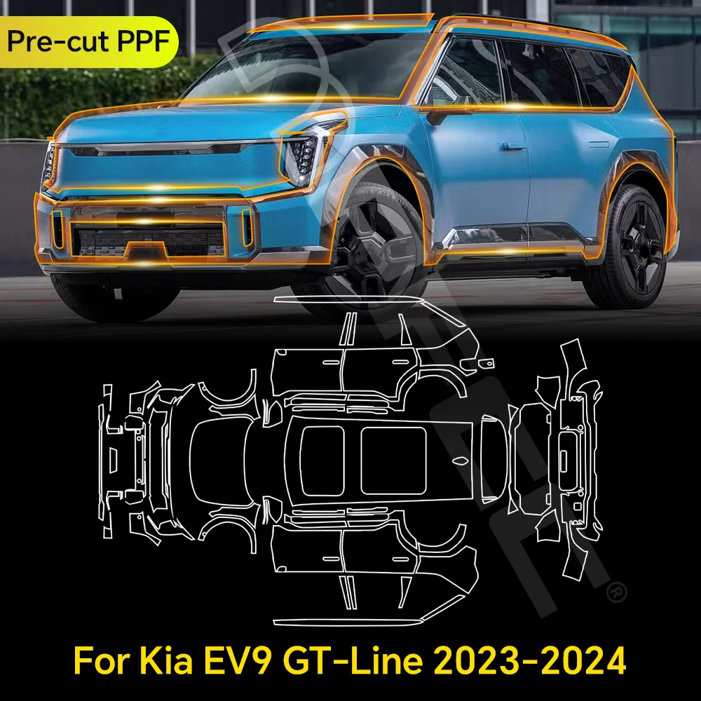 

For KIA EV9 GT-Line 2023 2024 TPU Paint Protection Film Clear Bra Pre-cut PPF Car Body Anti-scratch Resistant Invisible Cover