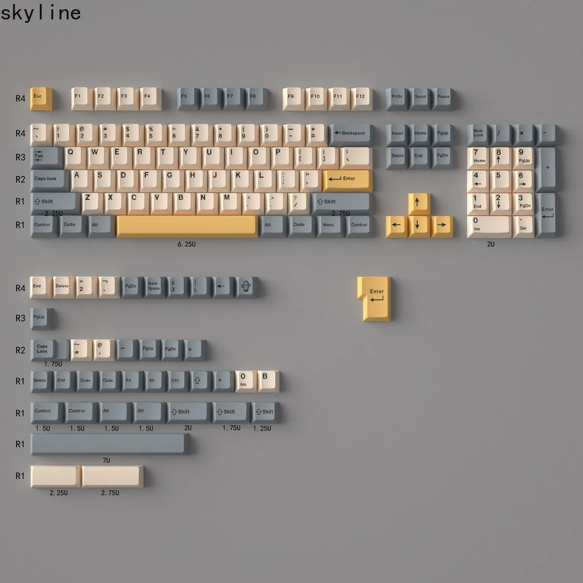 Desert PBT Dye Sub Keycaps OEM Profile for Wireless Mechanical Keyboard Japanese English