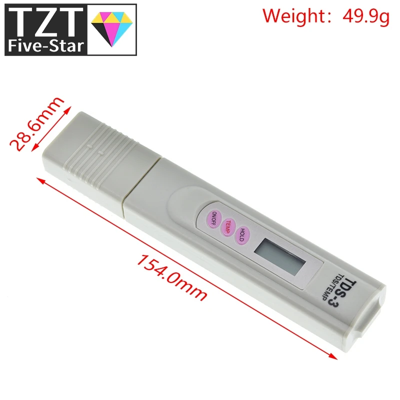 TZT LCD PH TDS-3 Meter Tester Pen Digital Filter Pen Digital High Accurate Filter Measuring Water Quality Purity test tool