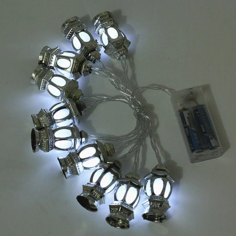 

LED Muslim Ramadan Lanterns String Lights Eid Light Decoration for Festival Party Bedroom Birthday ((White Light, 1.65m 10LEDs)